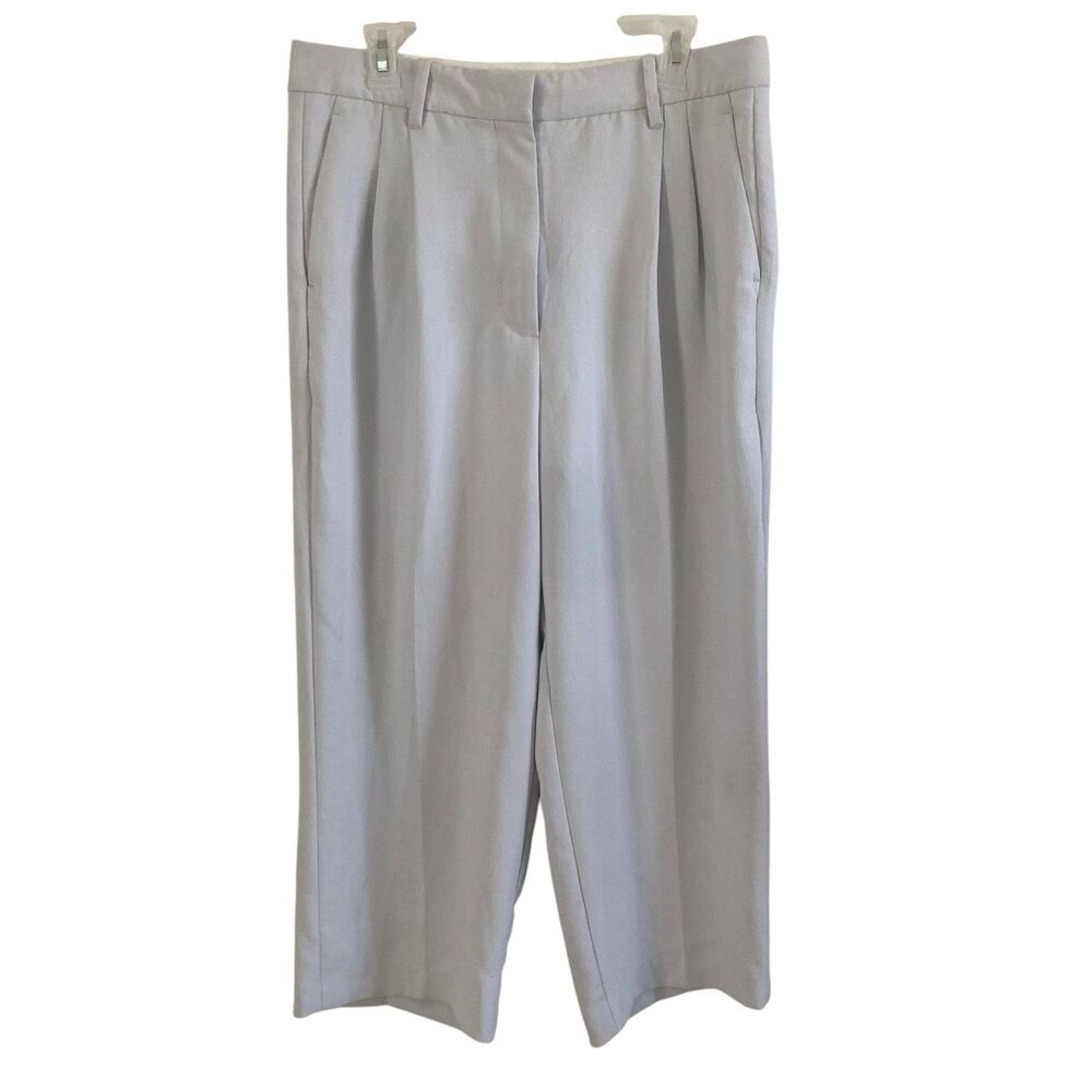 Wilfred Pants Trousers Womens 14 Pleated Light Grey Wide Leg Lightweight Classic